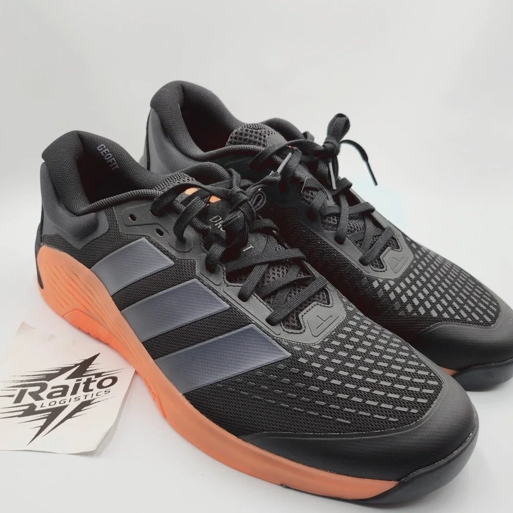 Mens Size 14 Adidas Training Shoes Dropset 4 Trainer Black Lucid Orange JR4677